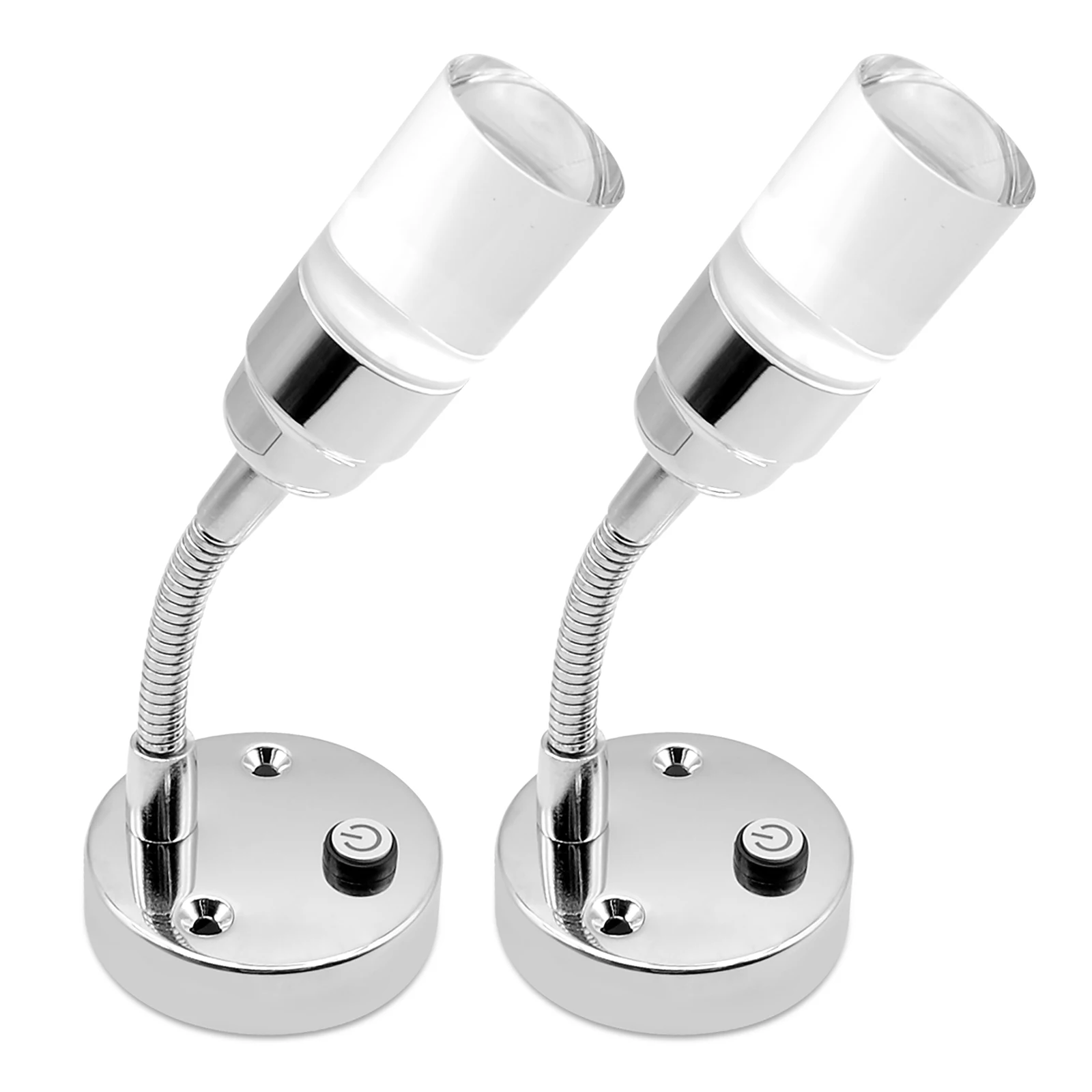 

12V LED Bedside Reading Lamps With Programmed Switch For Motorhome X2