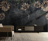 custom photo nordic dark flowers wallpaper modern wallpapers for living room wall mural sofa background 3d home improvement