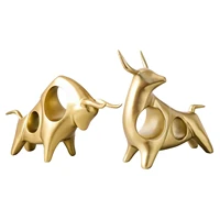 resin sculpture accent piece modern ox bull shaped decorative object for home office table desktop