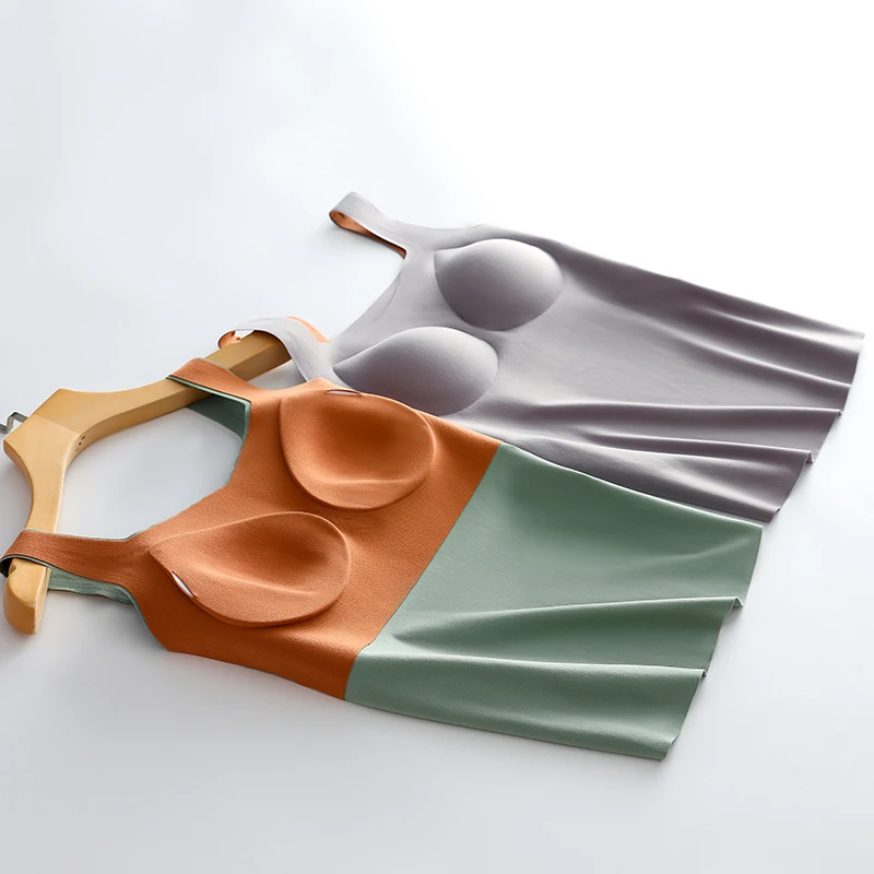 Autumn Winter Plus Velvet Seamless Thermal Women Vest  inner Pad Cup Volcanic Rock Keeping Warm Thermal Women Underwear Clothes