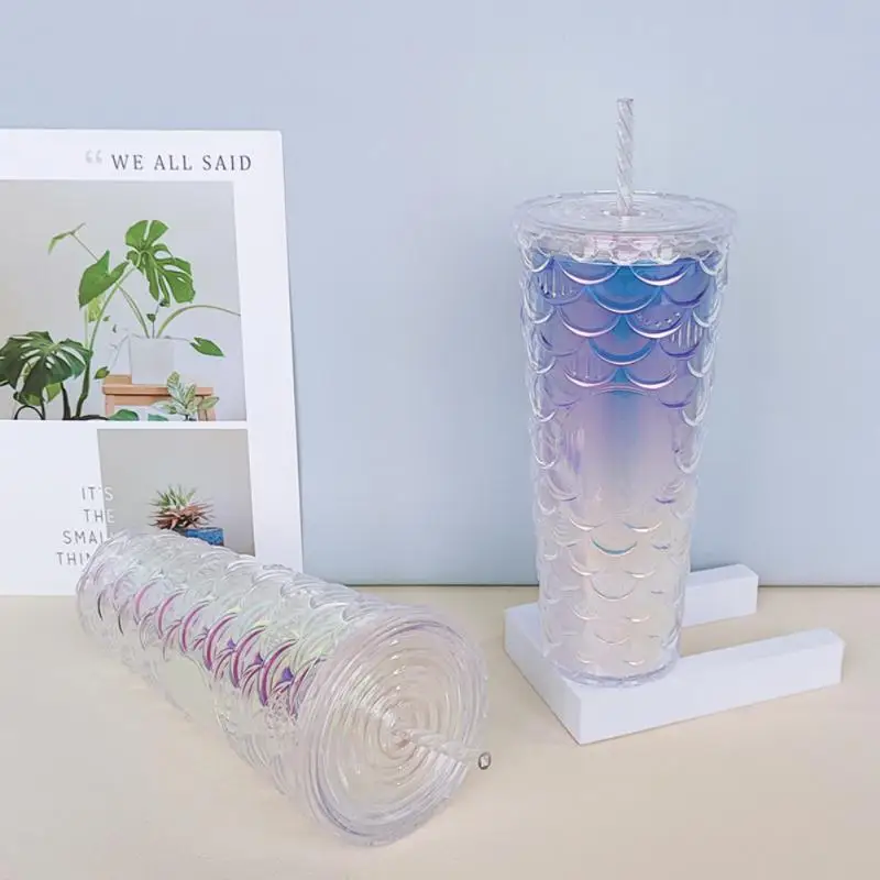 700ml Color Mermaid Cup Durian Radiant Goddess Double Layer 