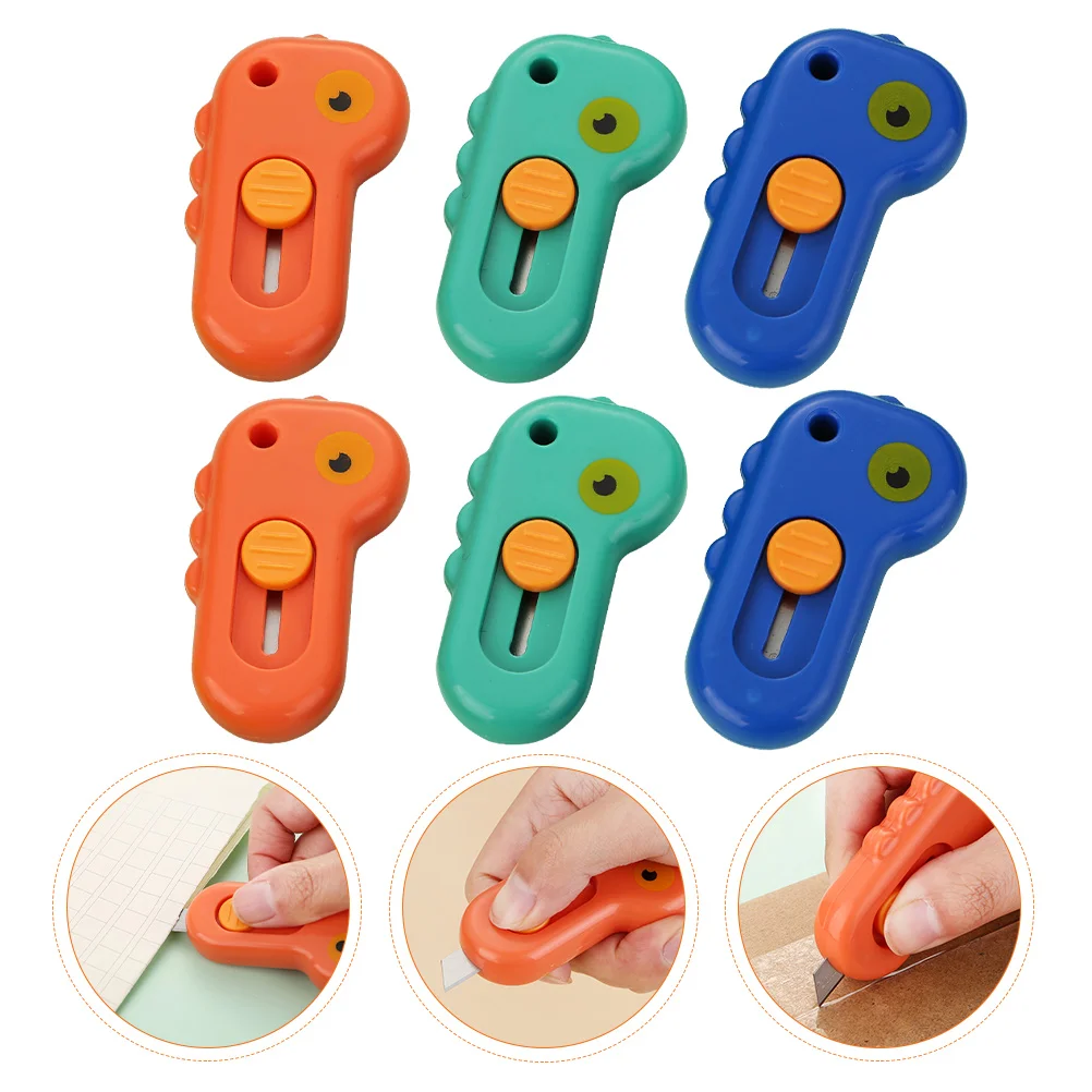 

6Pcs Adorable Box Cutters Portable Craft Cutters Household Paper Cutters Office Supply