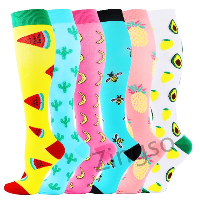 

3/6 Pairs Compression Socks Women Knee High 20-30 Mmhg Pregnant Edema Anti Fatigue Diabetes Varicose Veins Running Sports Socks