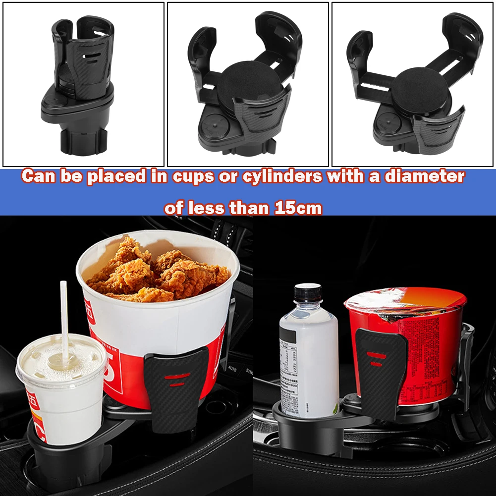 

Car Cup Holder Expander Coffee Noodles Fried Chicken Bucket Mounting Holder Organizer Adjustable Extra Adapter Fit Round Mounts