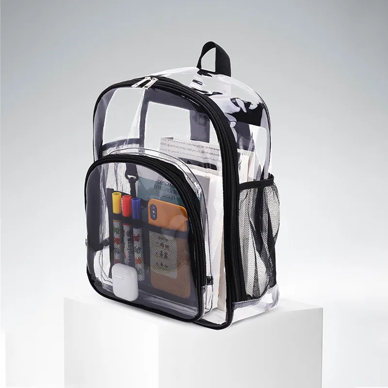 Transparent PVC Set Bag Waterproof Backpack Unisex Large Capacity Backpack Solid Clear Backpack Couple Fashion Bagback