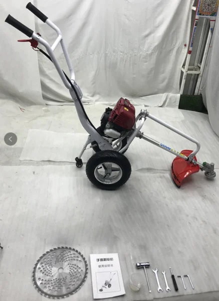 Ручная фреза с колесами 42.7cc/52cc/GX35 высокомощная 2-тактная бензиновая щетка