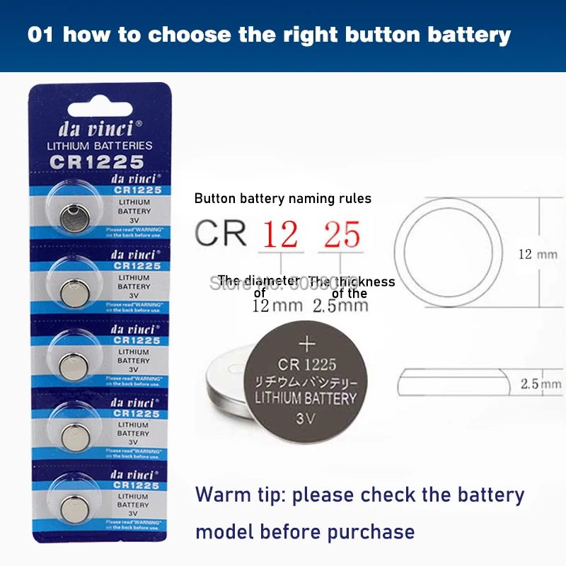 

50-200PCS CR1225 3V Lithium Cell Coin Battery CR 1225 LM1225 BR1225 Button Batteries for Watches Flash Toys Remote Control