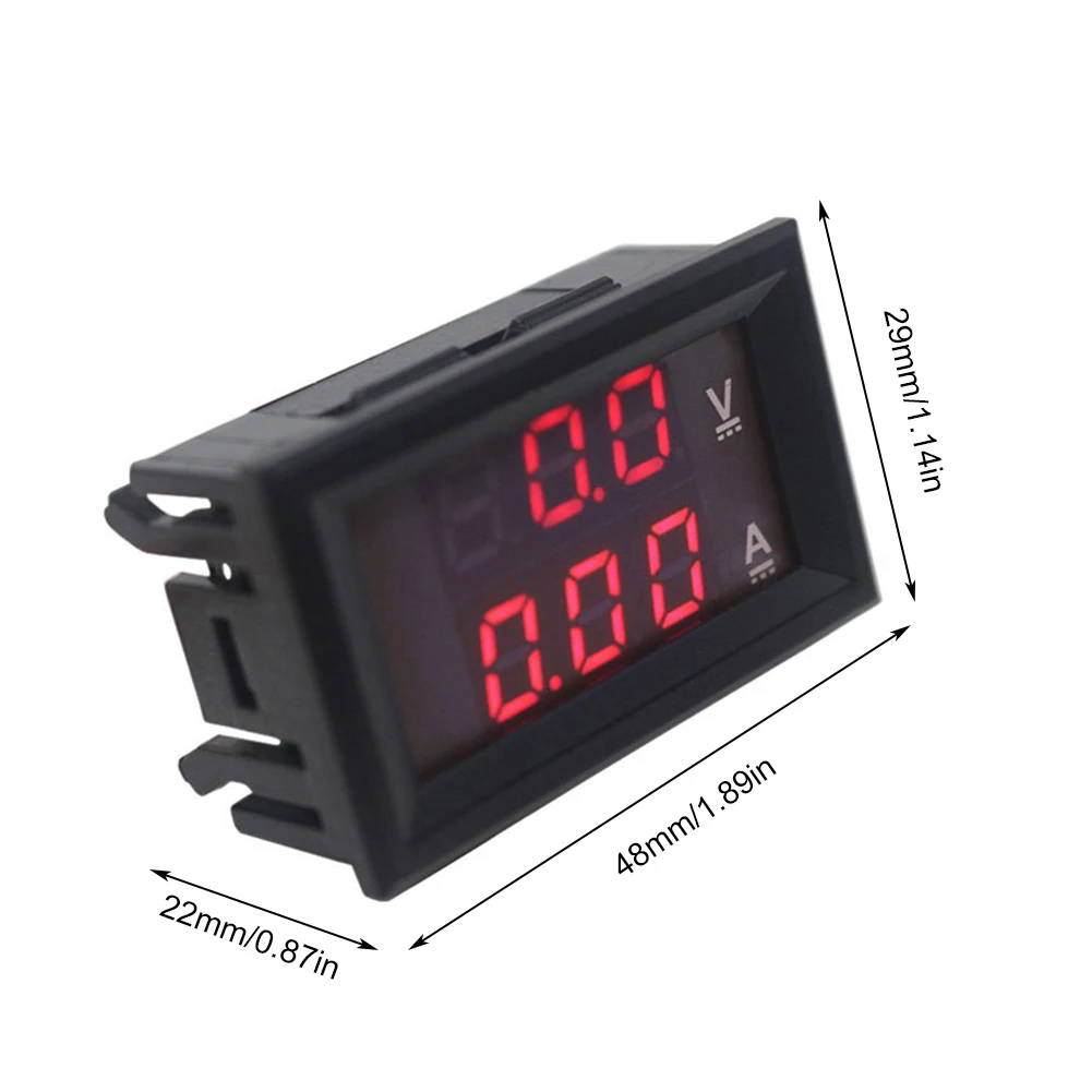 High Quality DC 100V 10A Voltmeter Ammeter Blue + Red LED Display Amp Dual Digital Volt Meter Gauge Current Detector | Инструменты
