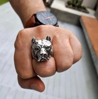 personality shar pei animal ring bulldog shape punk hip hop mens riding ring gift