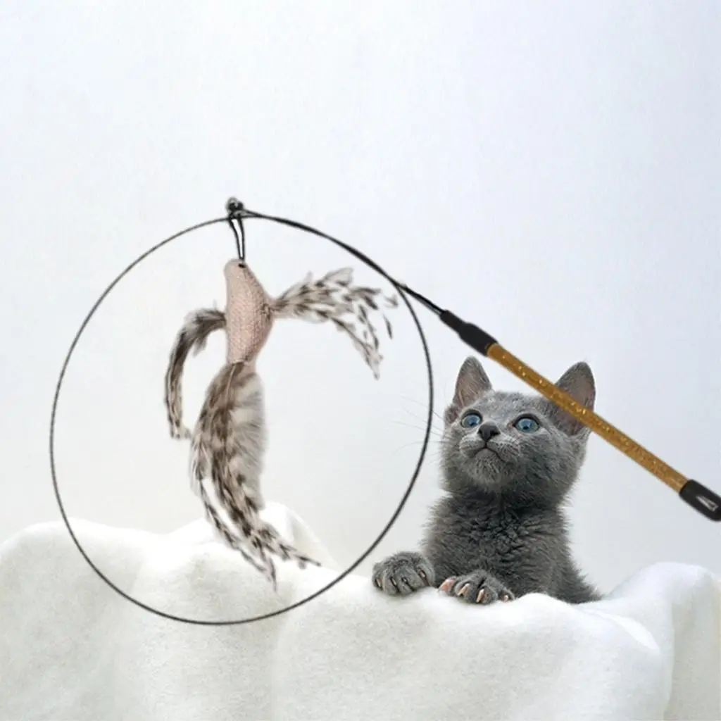 

Забавная палочка для кошек, игрушки, перо с колокольчиком, Ловец для котят, товары для упражнений, для тренировок в помещении, для игры в Чейз