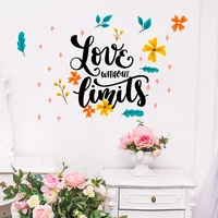 artistic creative english love without tips valentines day wall paste attractive fuuny fresh pastoral home decorative stickers