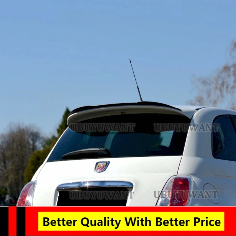 

REAR WING SPOILER For Fiat 500 Abarth MK1 2008 2009 2010 2011 2012 ABS Plastic Roof Wing Hatchback Spoiler Lip Exterior Parts