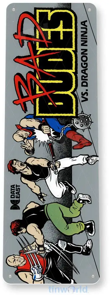 Tinworld жестяной знак Bad Dudes аркадный магазин игровая комната металлический Декор