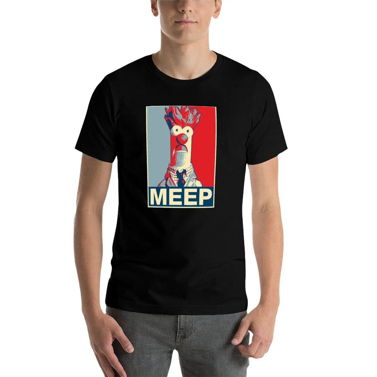 Фото Футболка Beaker Pop Meep Art, повседневный топ большого размера с короткими рукавами №3
