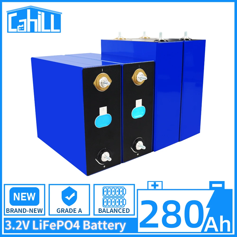 

Grade A 3.2V 280AH LiFePO4 Battery 4/8/16/32PCS Rechargeable Lithium Iron Phosphate Battery DIY 12V 24V 48V RV Boat Solar System