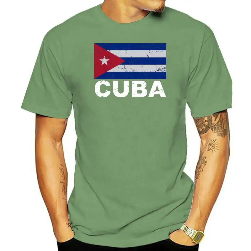 

2022 Printed Men T Shirt Cotton Short Sleeve Cuba Vintage Flag T-Shirt Women tshirt