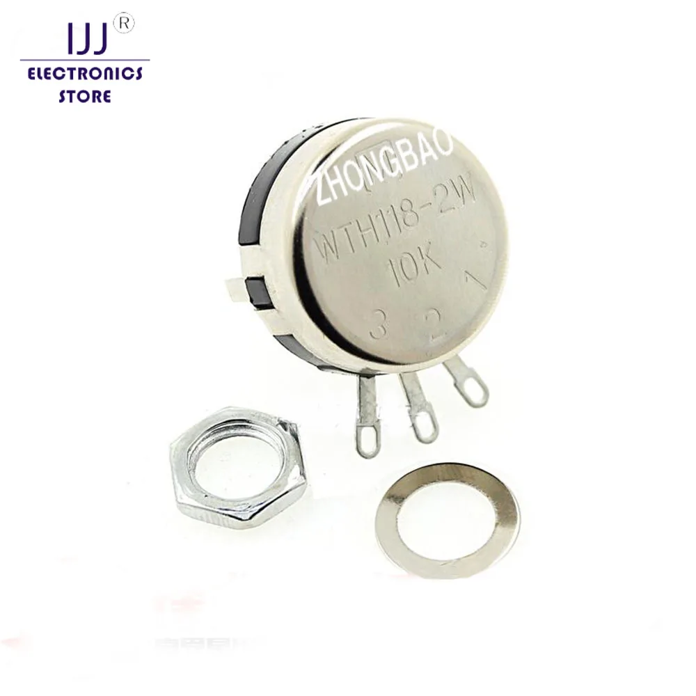 

2PCS WTH118-1A 2W 1K/2K2/4K7/10K/22K/47K/100K/470K/1M Single-turn carbon film potentiometer