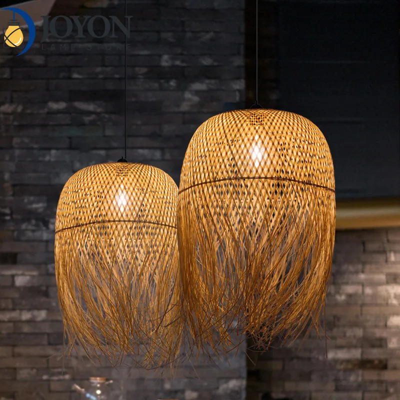 

Japanese Bamboo Hang Lamps Led Pendant Lights for Home Luminaire Design Pendant Loft Hanging Lustre Suspension Fixtures