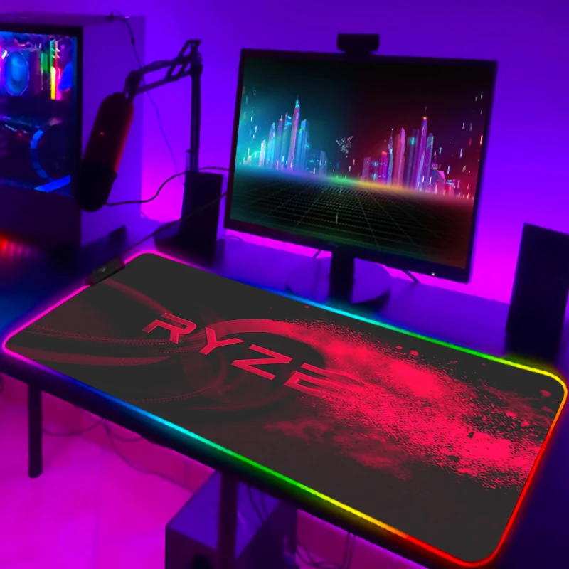 

Коврик для мыши с RGB подсветкой, большой коврик для мыши