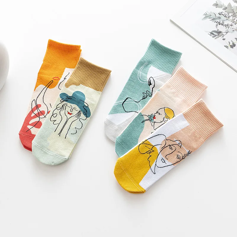 Fashion Women's Socks New Mid Tube Socks Combed Cotton Comfortable Breathable Straight Socks