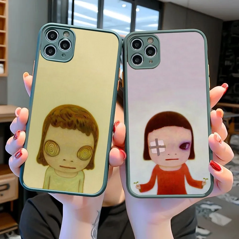 Yoshitomo Nara чехол для телефона iPhone 14 11 12 13 Mini Pro Max 8 7 Plus X XR XS MAX Прозрачный матовый