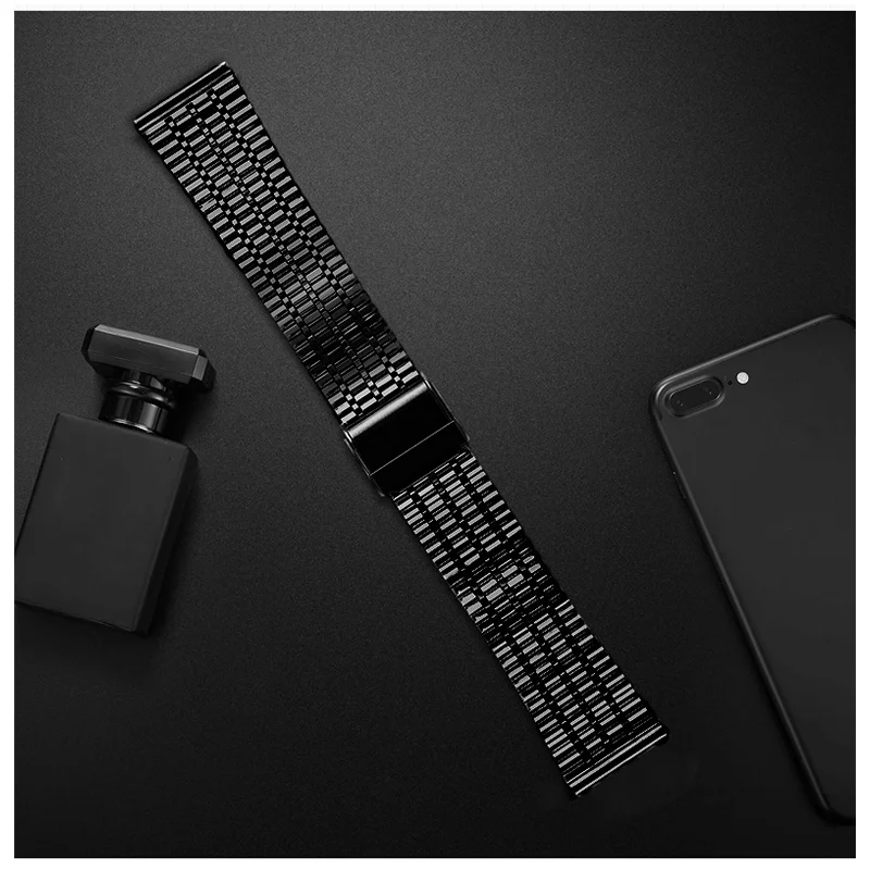 Universal Replacement Flat Interface Watch strap With 20/22mm Men's And Women's Steel Watchband