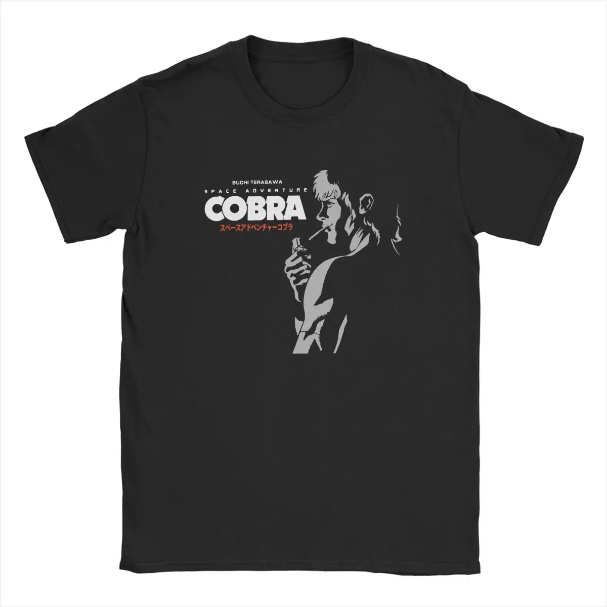 

Space Adventure Cobra T Shirt Men 100% Cotton Funny T-Shirt Round Neck Anime Retro Tees Short Sleeve Clothing Unique