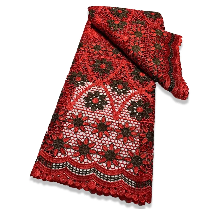 

Latest Stones 5 Yards Fabric High Quality African Most Popular Handmade Luxury Beads Lace France Tradition for Wedding Dress A2