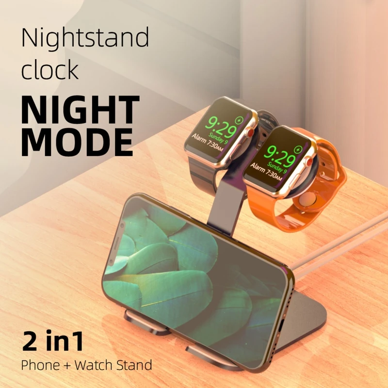 

Charger Base Suitable for Apple-Watch 1/2/3/4/5/SE Stable Charge Cradle Cable Dock Mount Bracket Stand Dual Watch Holder