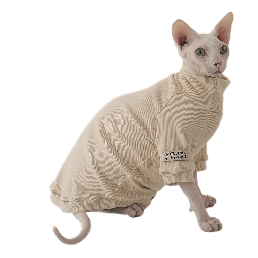 

Spring Bottoming T-shirt for Sphynx Hairless Cat Clothes Cotton Devon Rex Costume Stretchy Kitten Outfits Bald Cat Clothes Pet