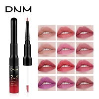 12 color dnm non stick cup easy to color color matte matte double headed lip gloss lip line two in one lip glaze