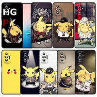 fashion cute pikachu pokemon for xiaomi redmi note 11 10s 10 9t 9s 9 8t 8 7 6 pro plus max 5g black soft funda capa phone case
