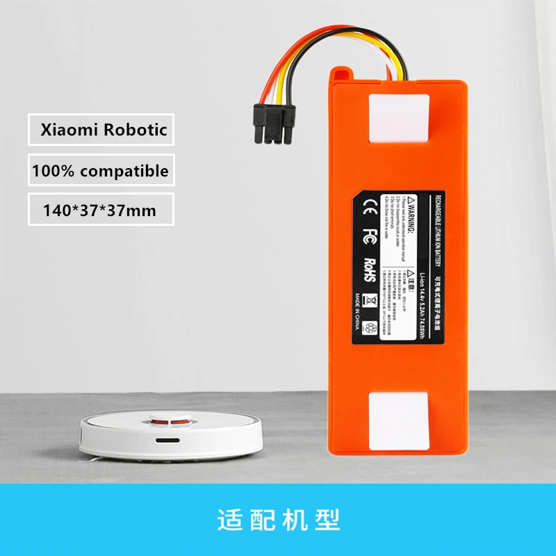 

Robotic Vacuum Cleaner Replacement Battery for Xiaomi Robot Roborock S50 S51 S55 Accessory Spare Parts Li-ion Battery 5200mAh