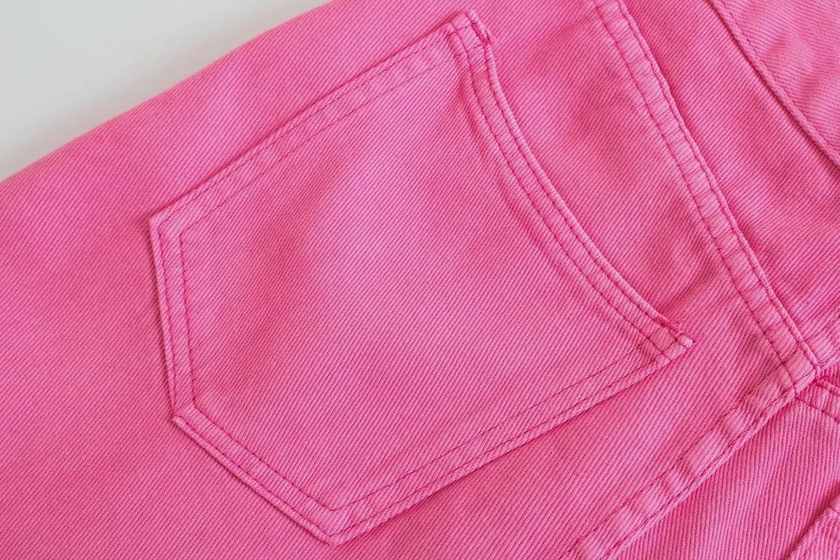 2021 Fashion Women Pants Summer Pink Sweet Denim Jeans Trousers Classic Pop New High Waist Lady Wide Leg Pant Female Streetwear