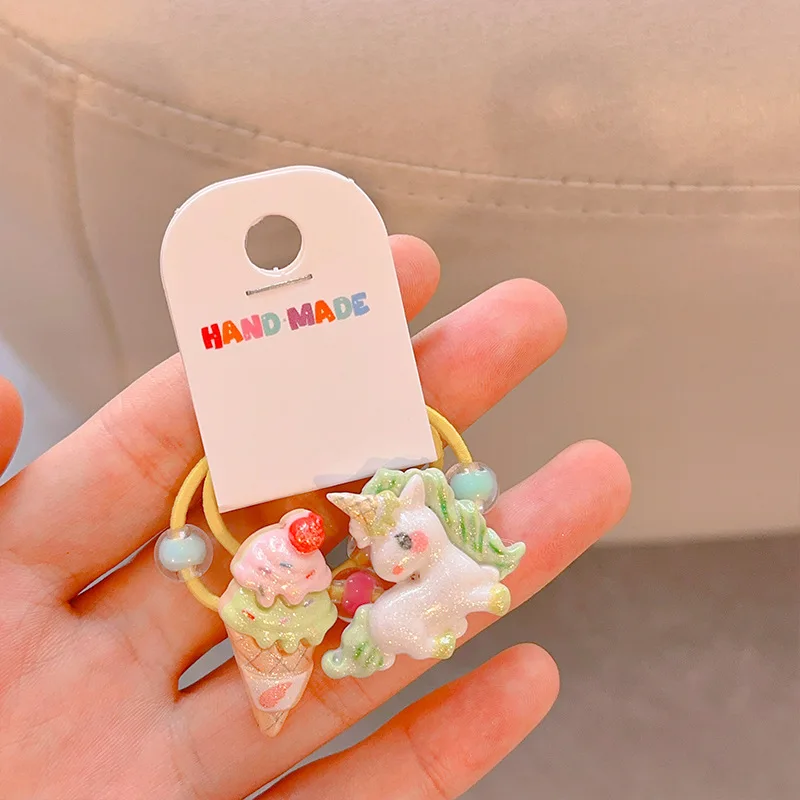 Эластичные ленты для волос девочек с милым животным узором повседневные модные