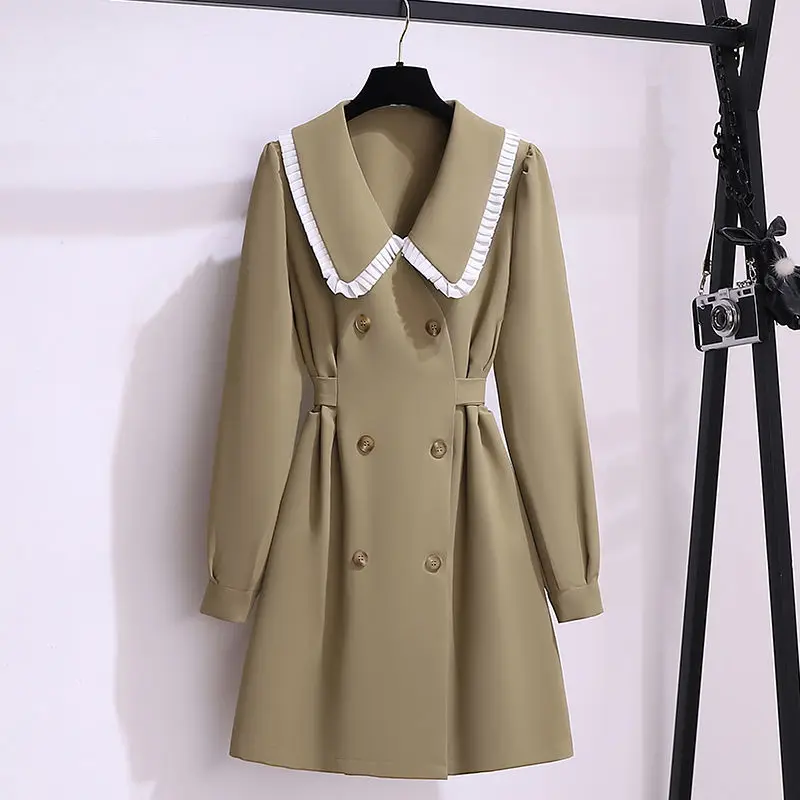 

Детское платье с воротником, женское платье на весну и осень 2023 с длинным рукавом, молодежное красивое модное французское приталенное платье, женские топы