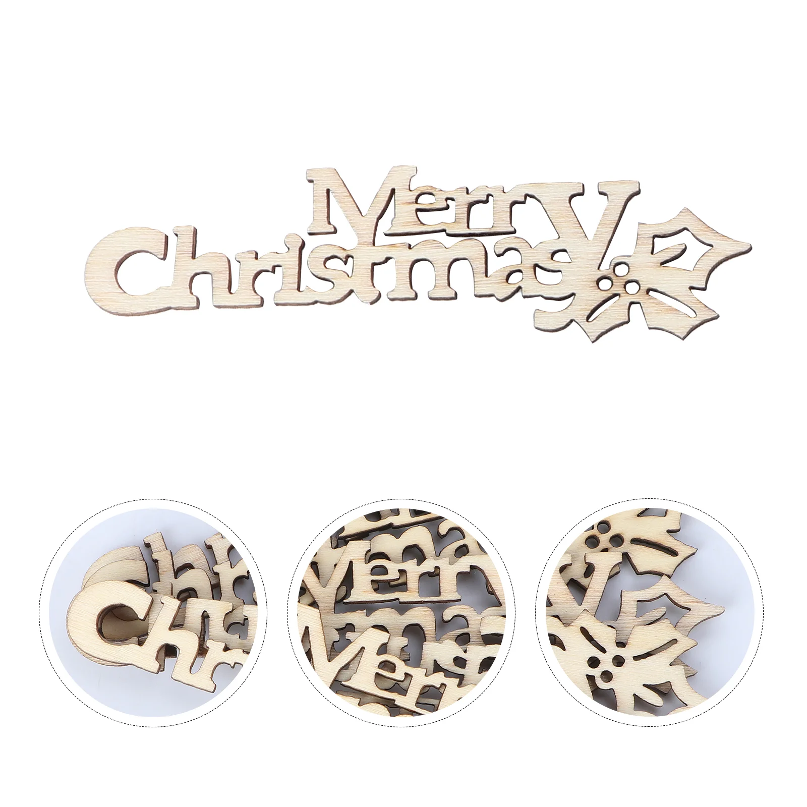 

Christmas Wooden Wood Merry Ornaments Unfinished Ornament Diy Tags Crafts Slices Cutouts Gift Tree Slice Letter Hanging