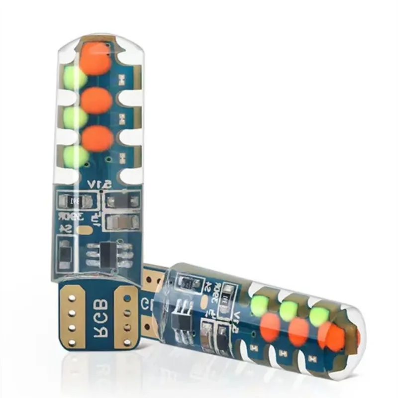 

1 2 шт. T10 194 168 W5W фотолампа RGB COB 18SMD подсветка номерного знака сигнальная лампа для чтения силикагелевая многоцветная стробоскопическая вспышка