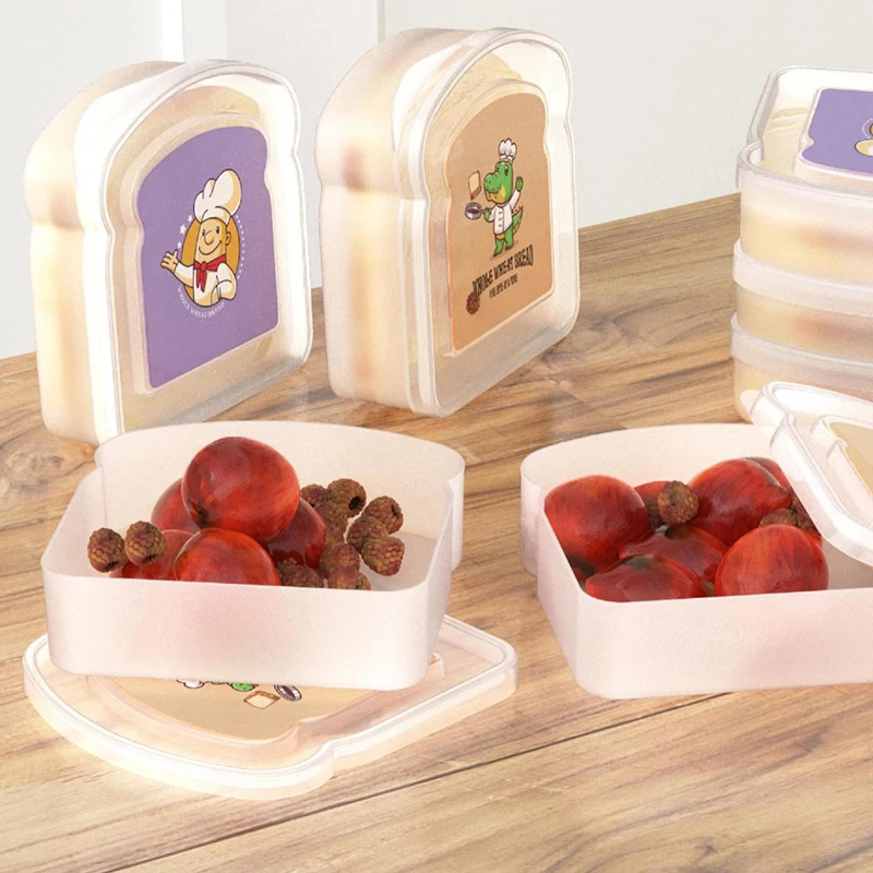 Портативный Ланч-бокс В Форме Тостов С Крышкой Большая Вместительная Коробка Для