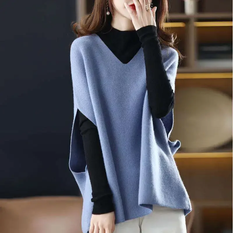 Женский свитер жилет новая осенне-зимняя нательная рубашка с V-образным вырезом