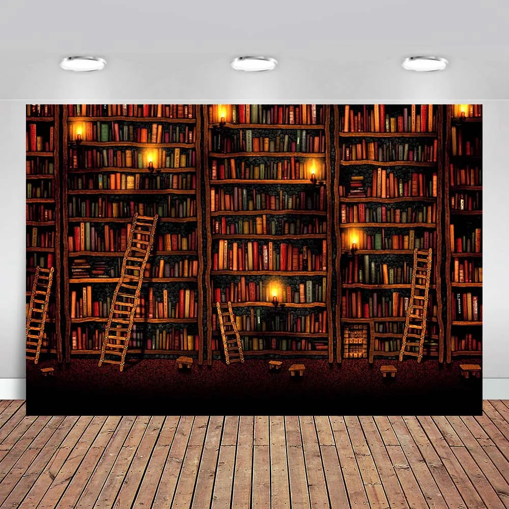 Vintage Magic Room Bookcase Photography Background Retro Old