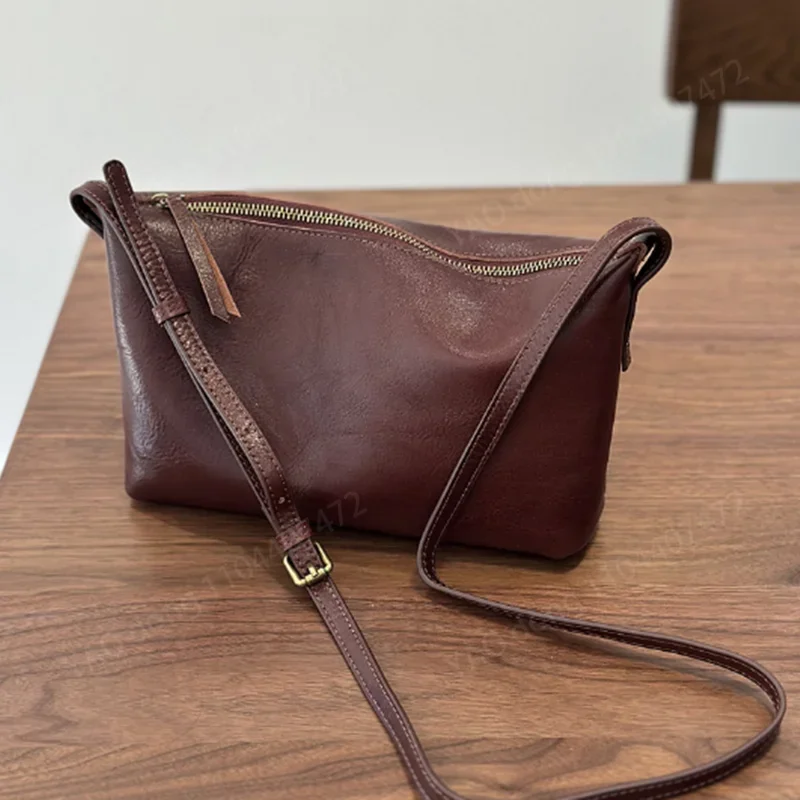 Yao Dong 2025 трендовая кожаная маленькая сумка через плечо из воловьей кожи Baotou