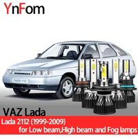 ynfom led headlights kit for vaz lada 1122112 1999 2009 low beamhigh beamfog lampcar accessoriescar headlight bulbs