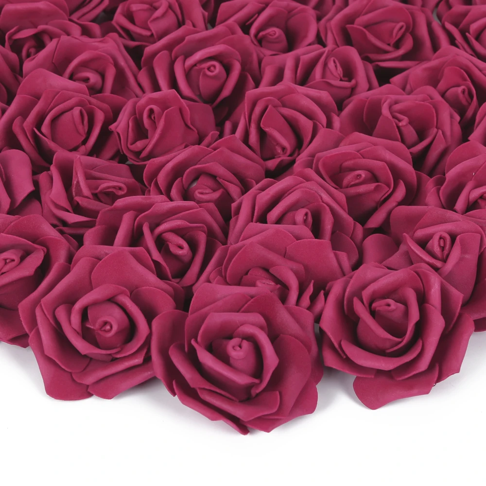 100Pcs Faux Rose Heads Real Look Foam Fake Roses for DIY Wedding Bouquet Arrangement Baby Shower Party Table Home Decorations