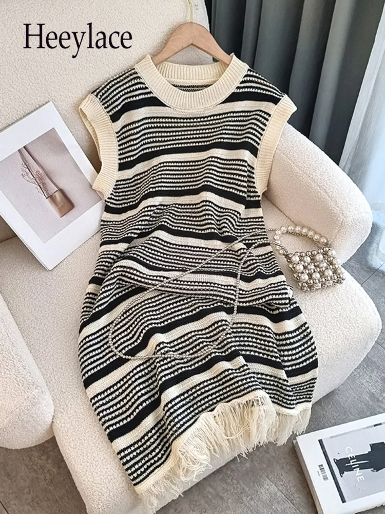 

Summer Knitted Beach Dress For Women 2023 Sexy Hollow Out Bodycon Party Dresses Club Outfits Elegant Sleeveless Maxi Dress