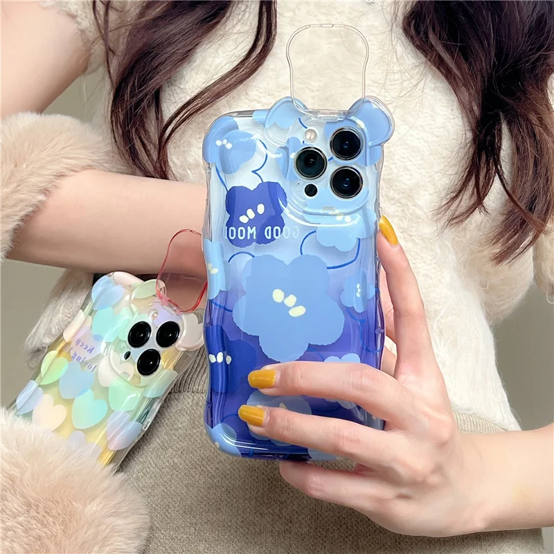 

Корейский милый чехол для телефона с изображением масляной живописи цветка объектива для iPhone 14 Pro 11 12 13 Pro Max модный силиконовый защитный чех...