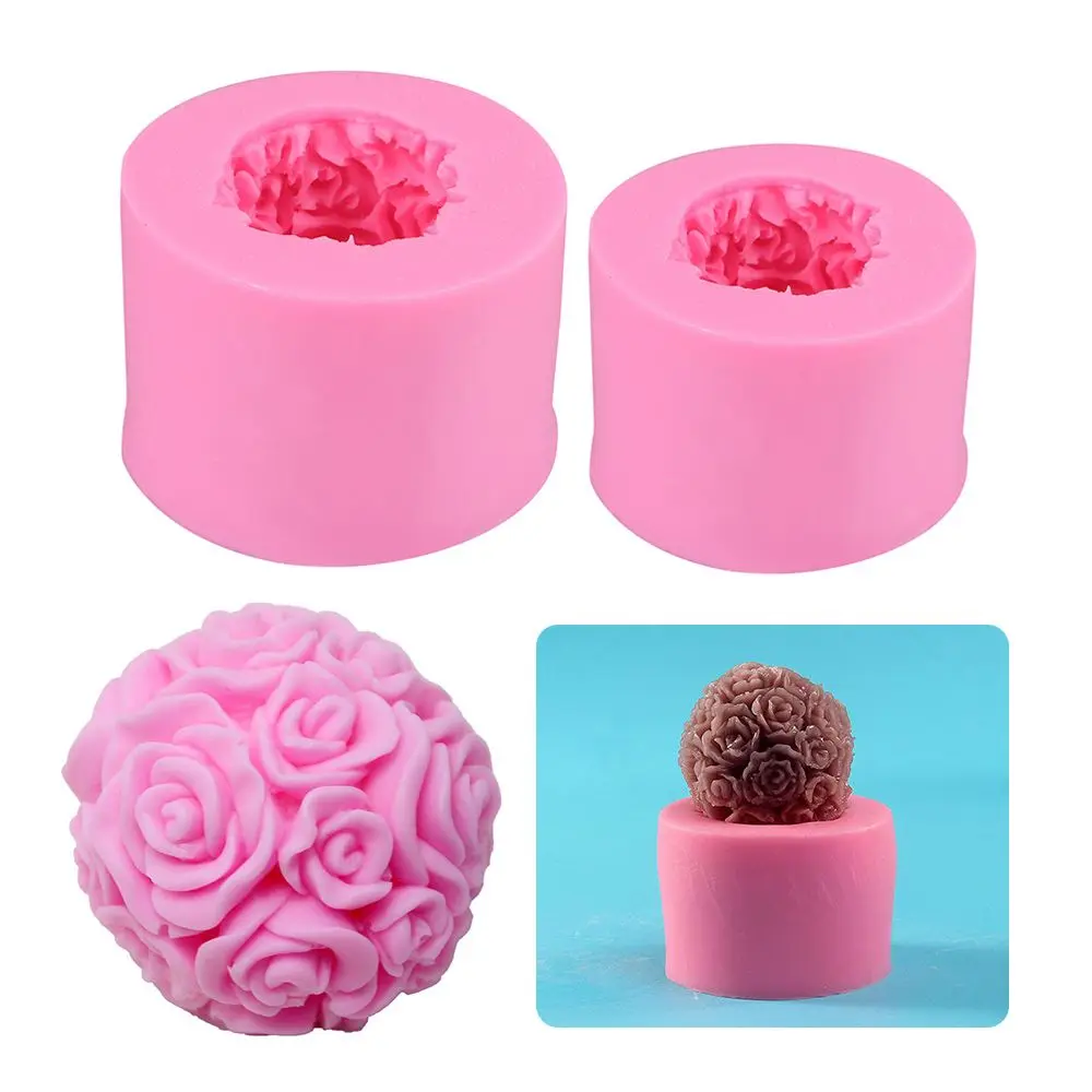 

DIY Craft Cake Decoration Silicone Mold Clay Tools Rose Ball Candle Mold Candle Making Soap Molds Aromatherapy Mold