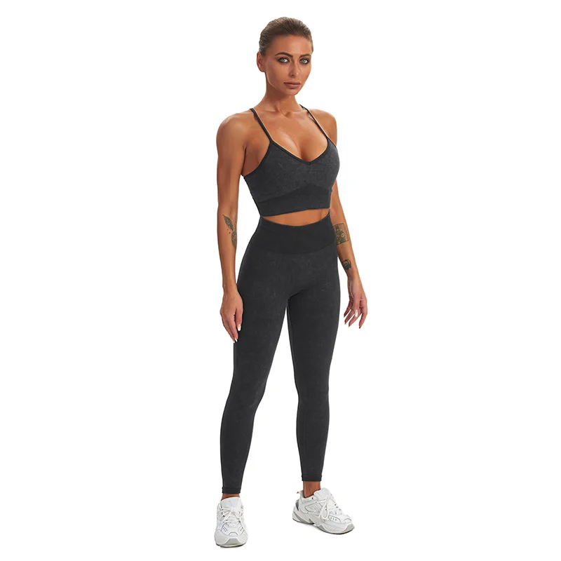 

Seamless Fitness Yoga Suits Active Bra Top High Waist Leggings 2 Pieces Set Women's Tracksuit Workout Outfit Running Sportswear