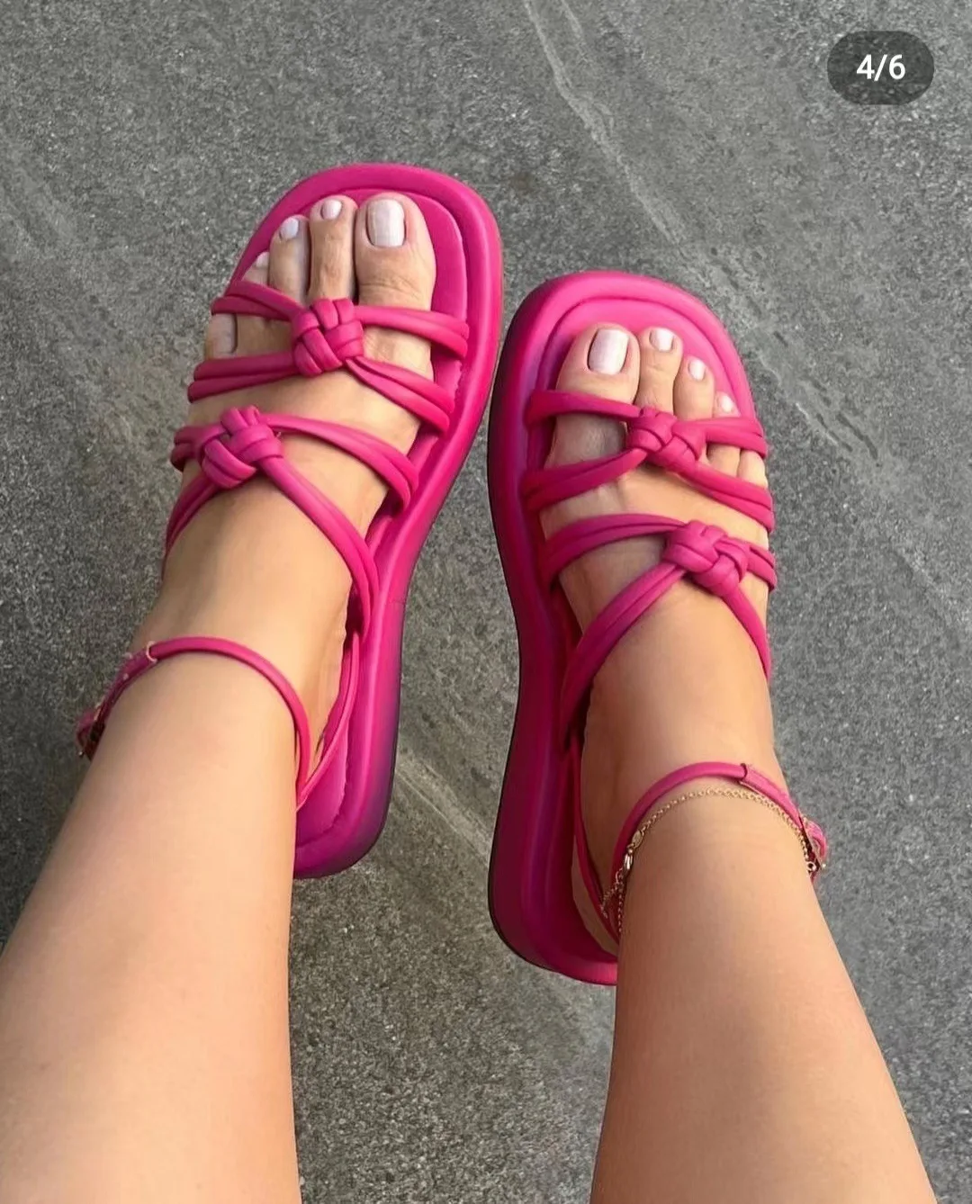 Summer Platform Sandals for Women Casual Rubber Sole Non-slip Women Shoes Comfortable Peep Toe Rivet Beach Sandals