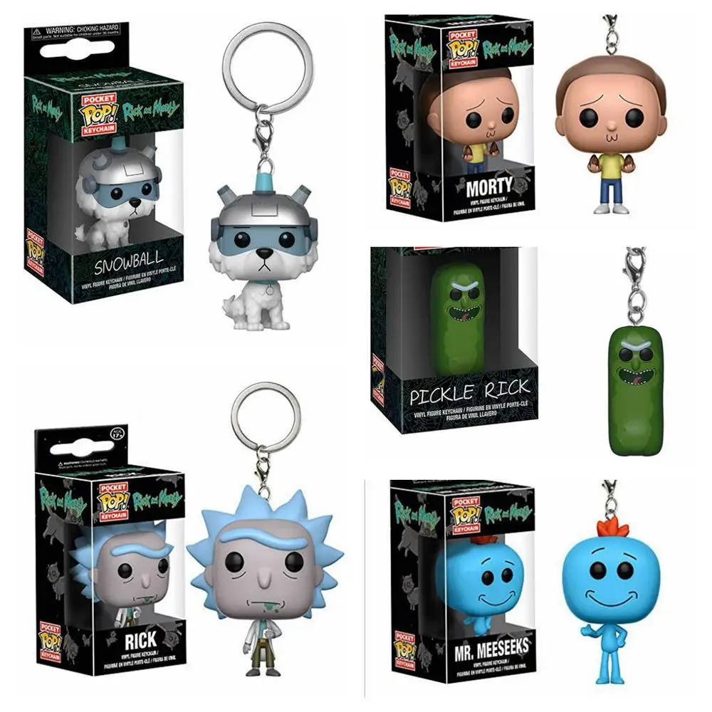 Рик и Морти снежный шар брелок фигурки игрушки смешной Pickle Rick and Morty Mr. Meeseeks куклы